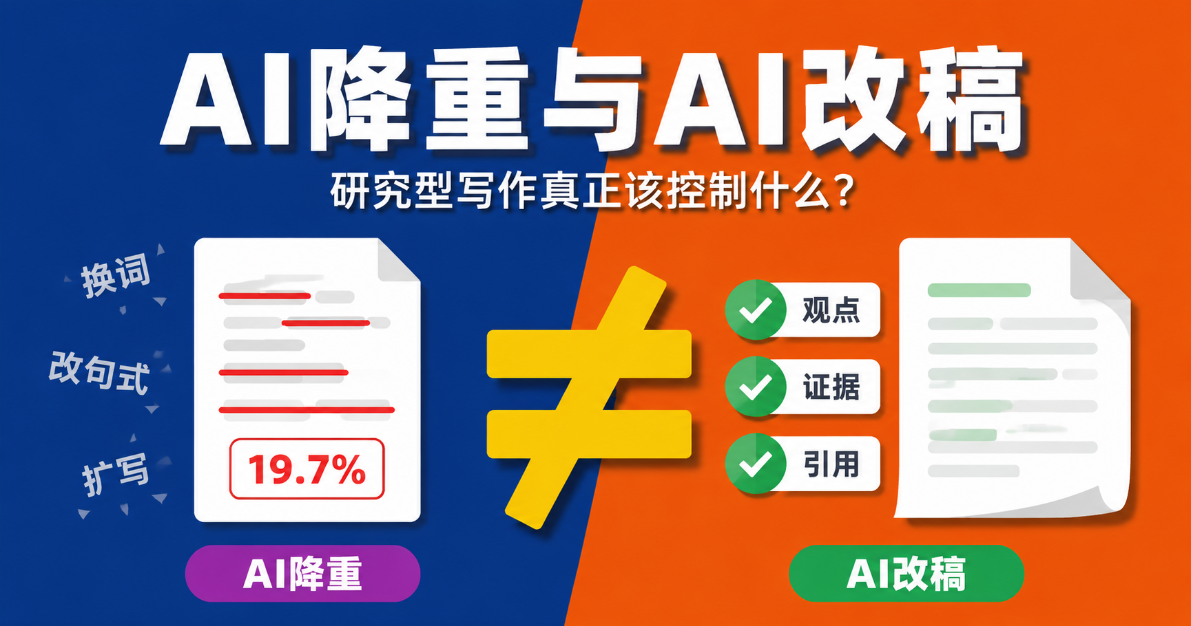 AI 降重和 AI 改稿不是一回事:研究型写作里真正该控制什么