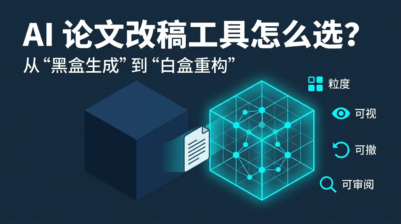 AI 论文改稿工具怎么选？从“黑盒生成”到“白盒重构”的四个评价维度