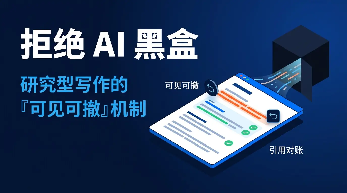 拒绝 AI 黑盒：为什么研究型写作需要『可见可撤』的精确改稿机制？